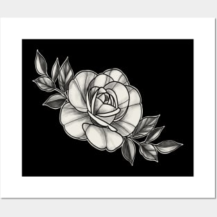 Peony Black and White Flower Sketching Desing Posters and Art